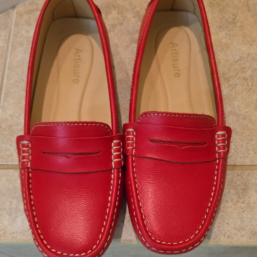 Red Leather Loafers
